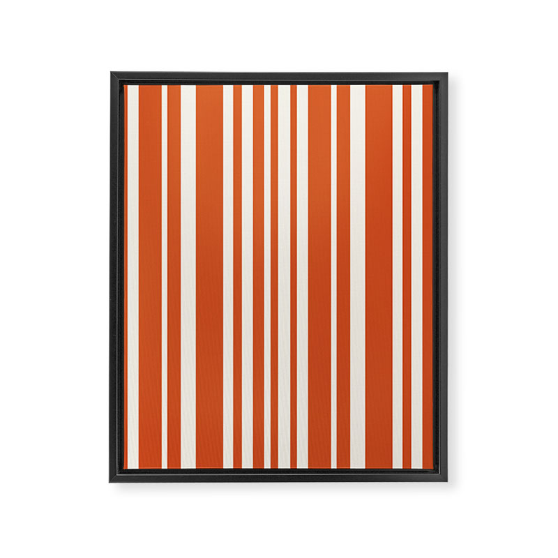 Classic Stripes XLVIII - Bright Retro Red Framed Canvas Print Gallery Image 6