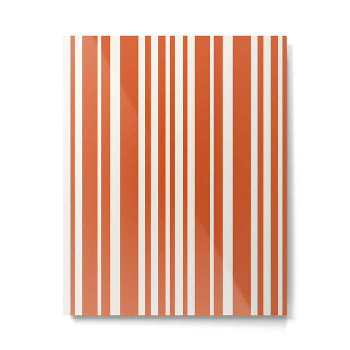 Classic Stripes XLVIII - Bright Retro Red Metal Print Gallery Image 1