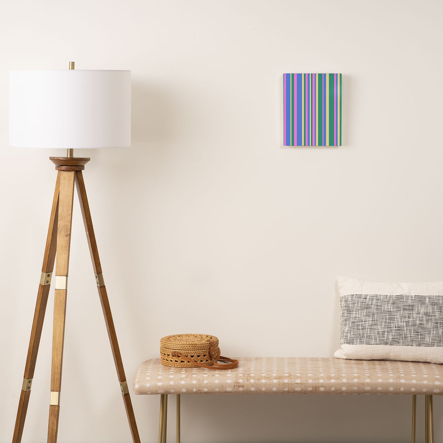 Classic Stripes XV - 90s Pastel Canvas Print Gallery Image 2