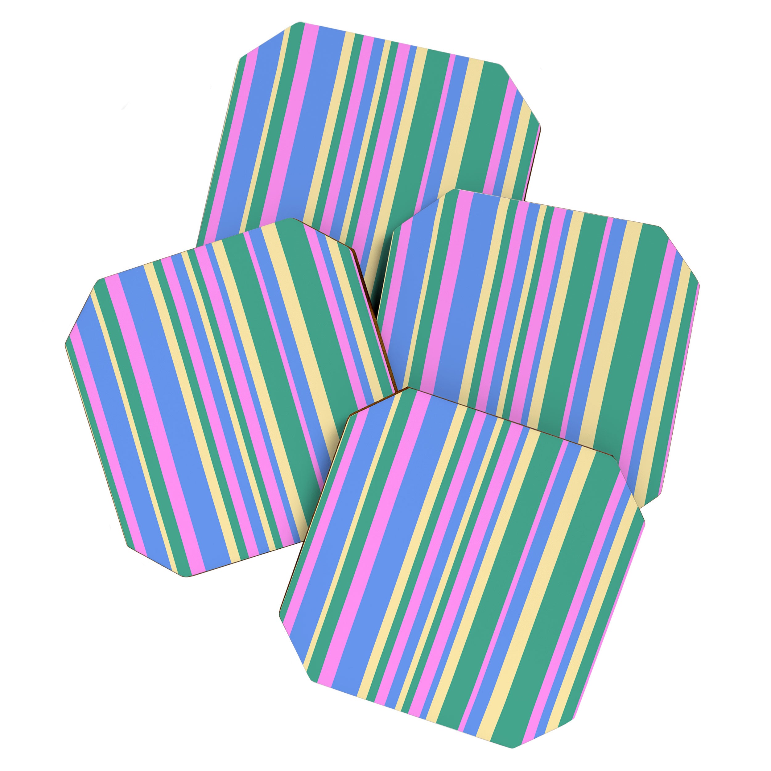 Classic Stripes XV - 90s Pastel Coaster Gallery Image 1