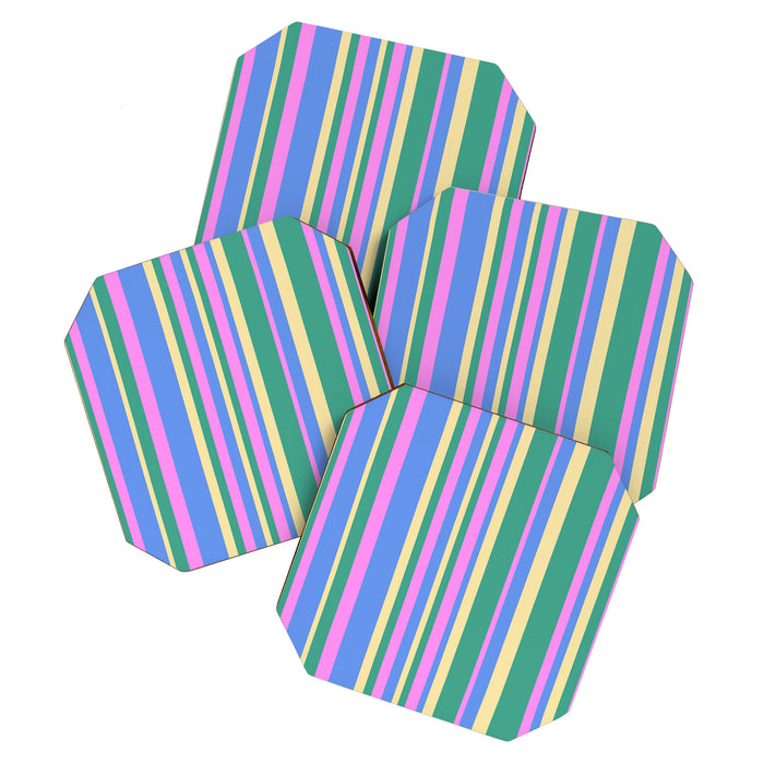 Classic Stripes XV - 90s Pastel Coaster Gallery Image 1
