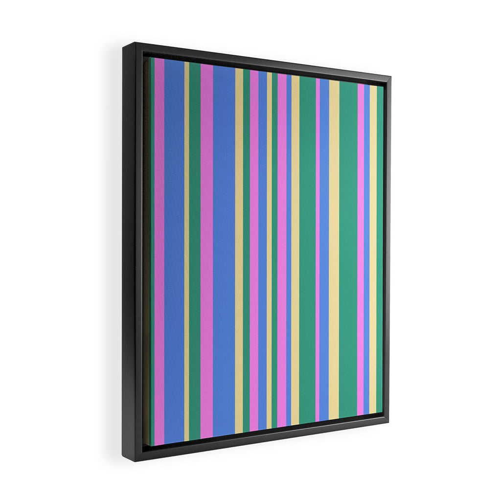 Classic Stripes XV - 90s Pastel Framed Canvas Print Gallery Image 2