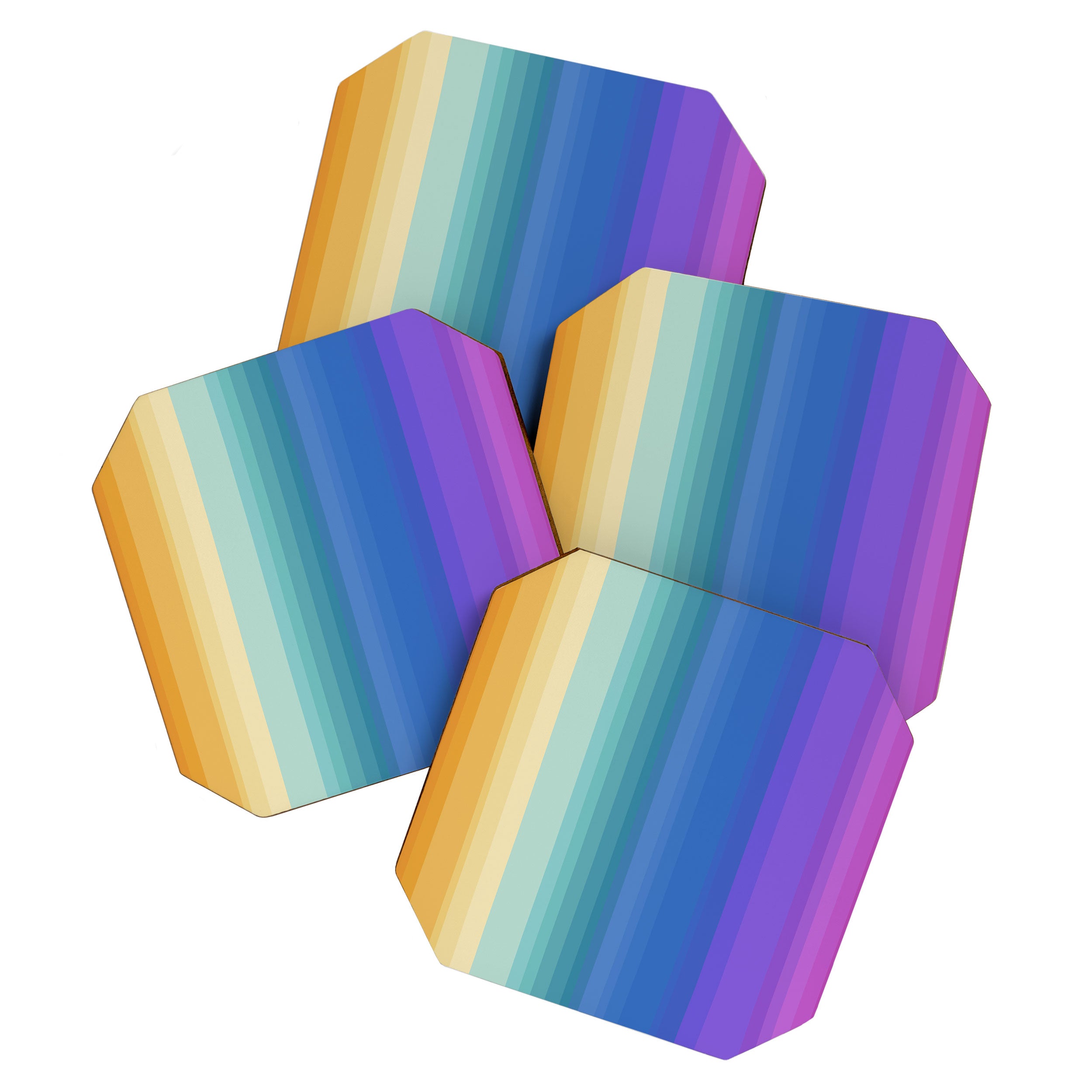 Classic Stripes XVI - Ombre Rainbow Coaster Gallery Image 1