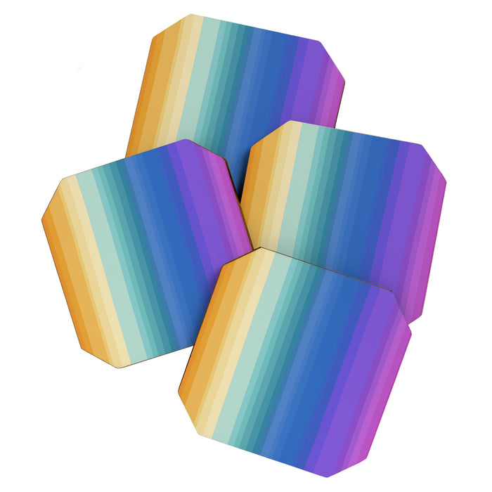 Classic Stripes XVI - Ombre Rainbow Coaster Gallery Image 1