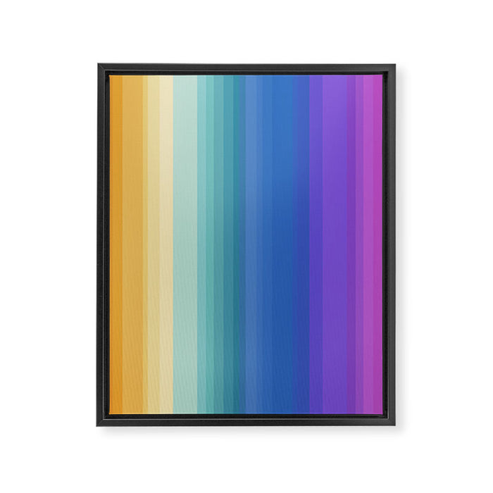 Classic Stripes XVI - Ombre Rainbow Framed Canvas Print Gallery Image 1
