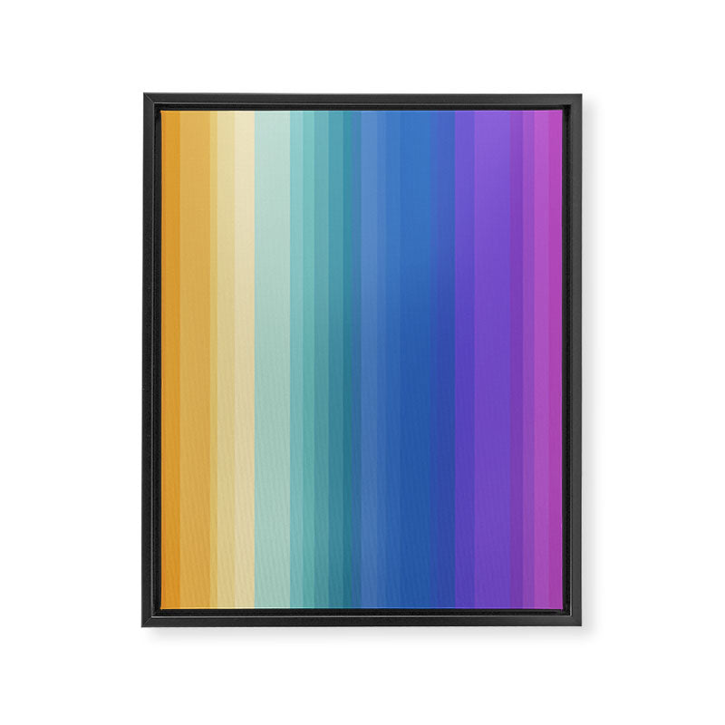 Classic Stripes XVI - Ombre Rainbow Framed Canvas Print Gallery Image 6