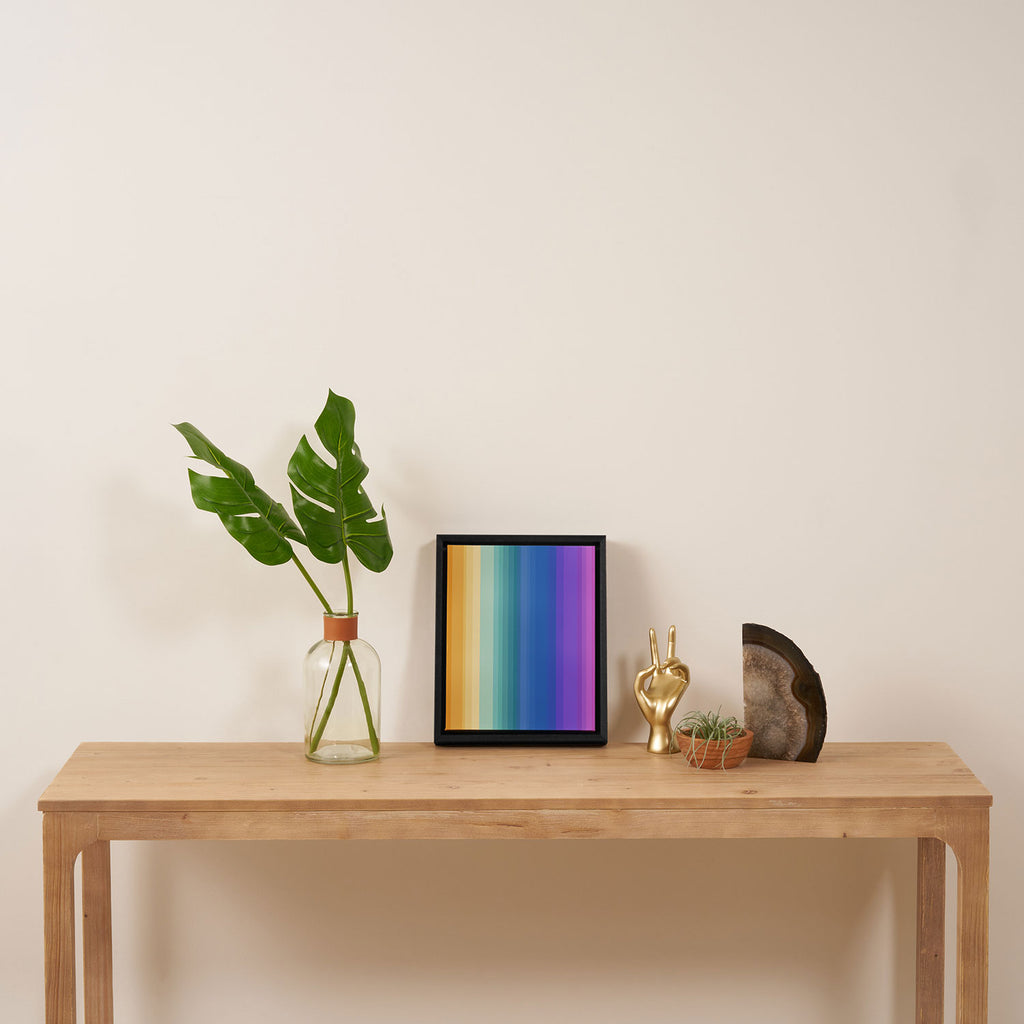 Classic Stripes XVI - Ombre Rainbow Framed Canvas Print Gallery Image 4