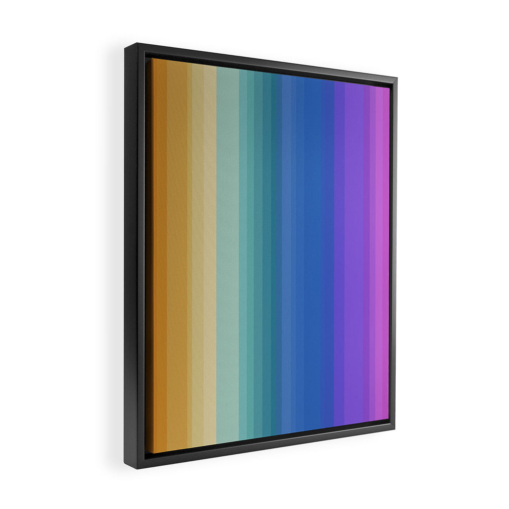 Classic Stripes XVI - Ombre Rainbow Framed Canvas Print Gallery Image 2