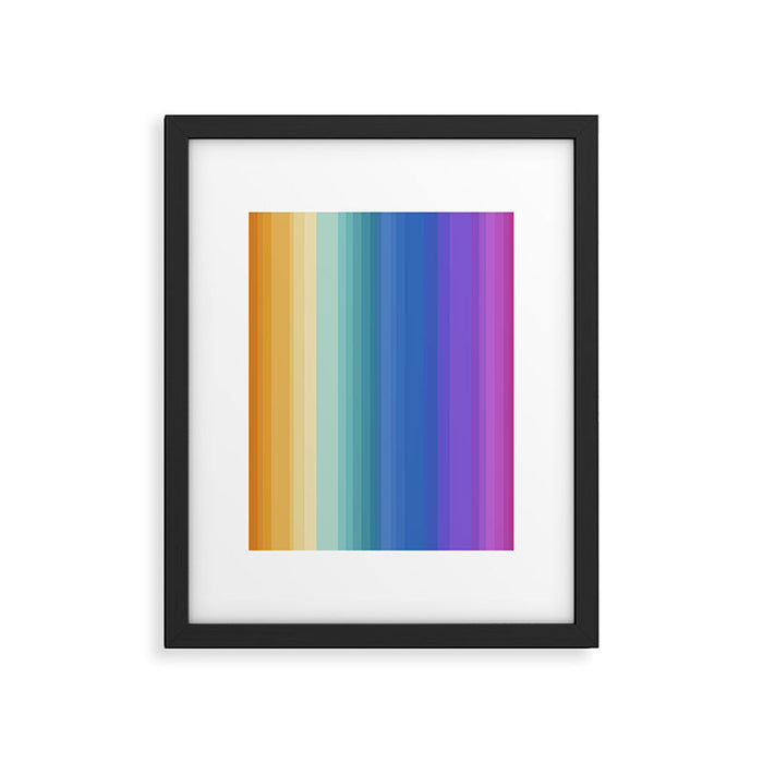 Classic Stripes XVI - Ombre Rainbow Framed Art Print Gallery Image 1
