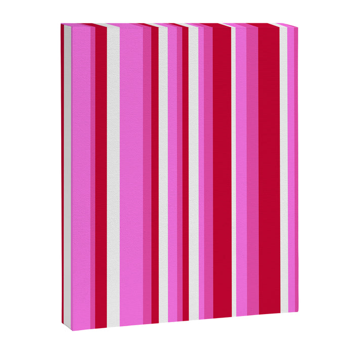 Classic Stripes XVII - Y2K Pink and Red Canvas Print Gallery Image 1