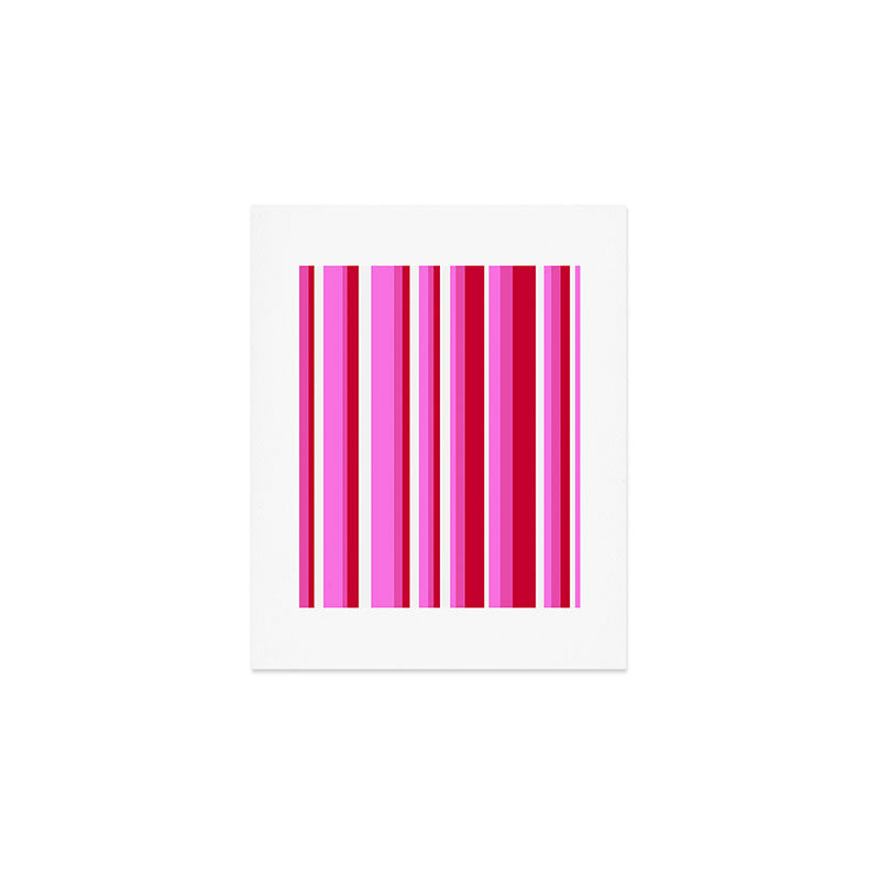 Classic Stripes XVII - Y2K Pink and Red Art Print Gallery Image 1
