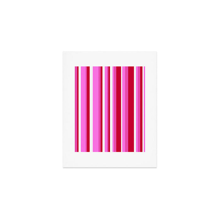 Classic Stripes XVII - Y2K Pink and Red Art Print Gallery Image 1