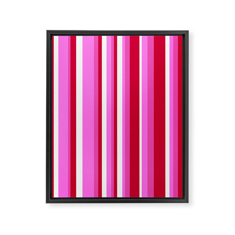 Classic Stripes XVII - Y2K Pink and Red Framed Canvas Print Gallery Image 6