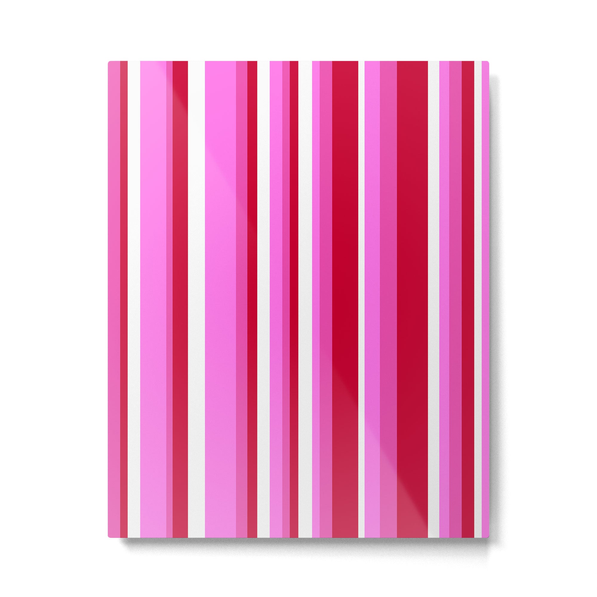 Classic Stripes XVII - Y2K Pink and Red Metal Print Gallery Image 4