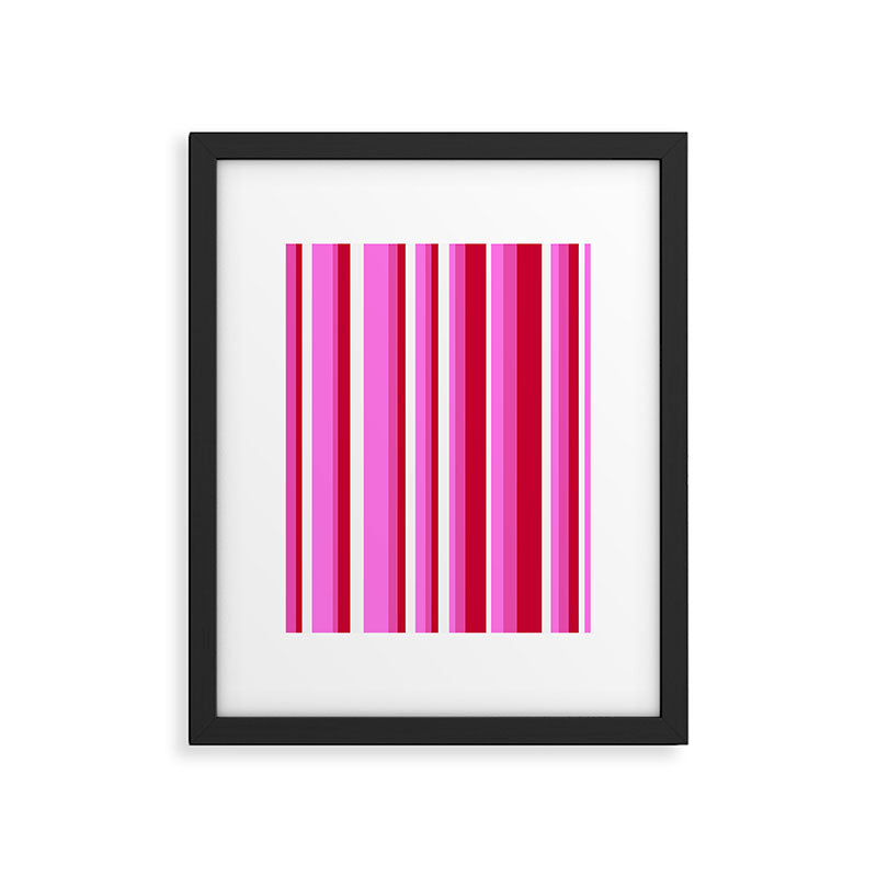Classic Stripes XVII - Y2K Pink and Red Framed Art Print Gallery Image 5