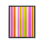 Classic Stripes XVIII - Y2K Pink and Green Framed Canvas Print Gallery Image 6