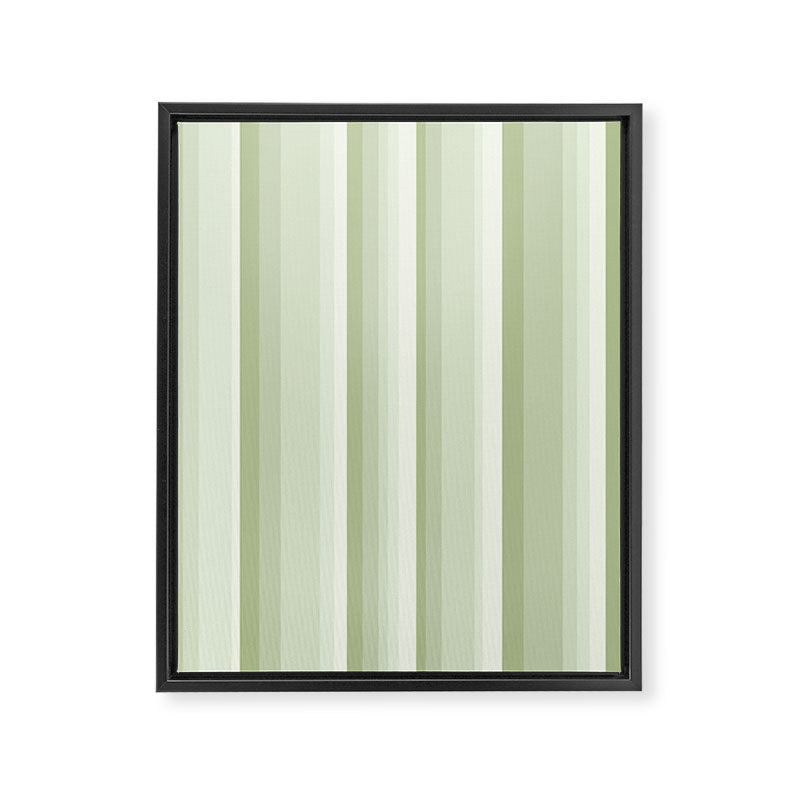 Classic Stripes XXI - Pastel Natural Green Framed Canvas Print Gallery Image 6