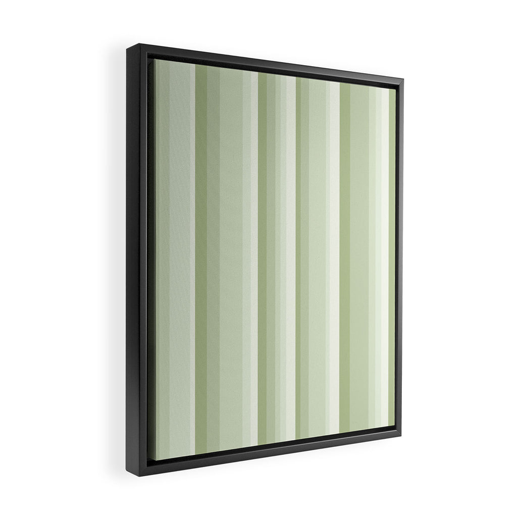 Classic Stripes XXI - Pastel Natural Green Framed Canvas Print Gallery Image 2