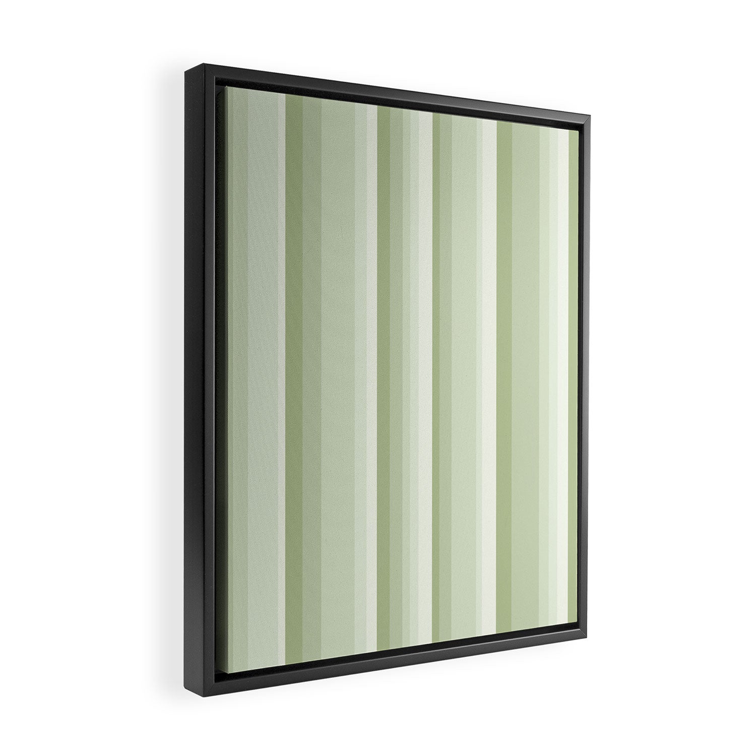Classic Stripes XXI - Pastel Natural Green Framed Canvas Print Gallery Image 2
