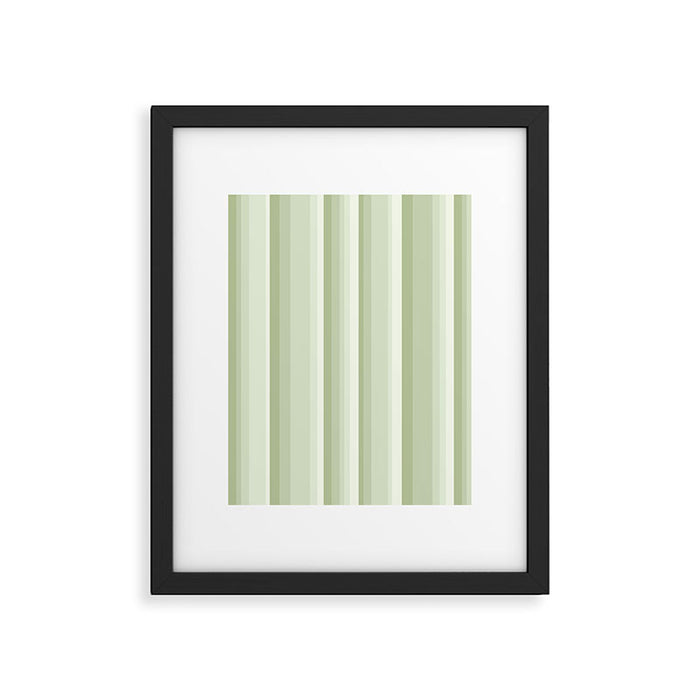 Classic Stripes XXI - Pastel Natural Green Framed Art Print Gallery Image 1