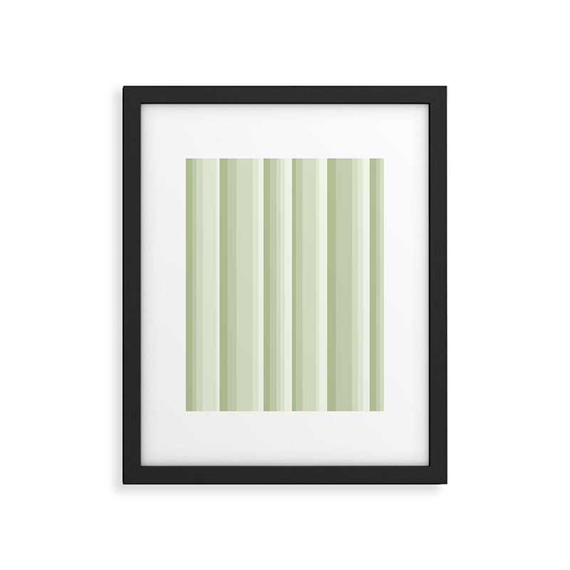 Classic Stripes XXI - Pastel Natural Green Framed Art Print Gallery Image 5