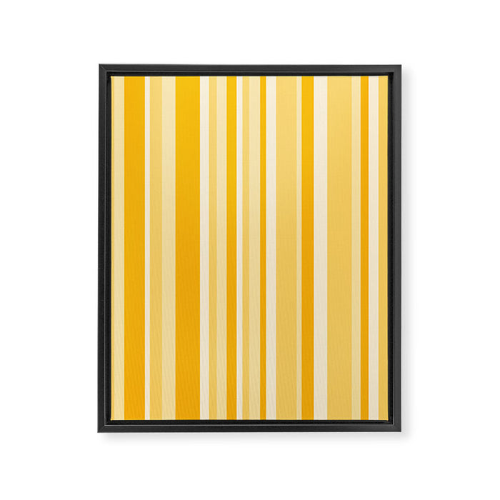 Classic Stripes XXII - Golden Sunshine Yellow Framed Canvas Print Gallery Image 1