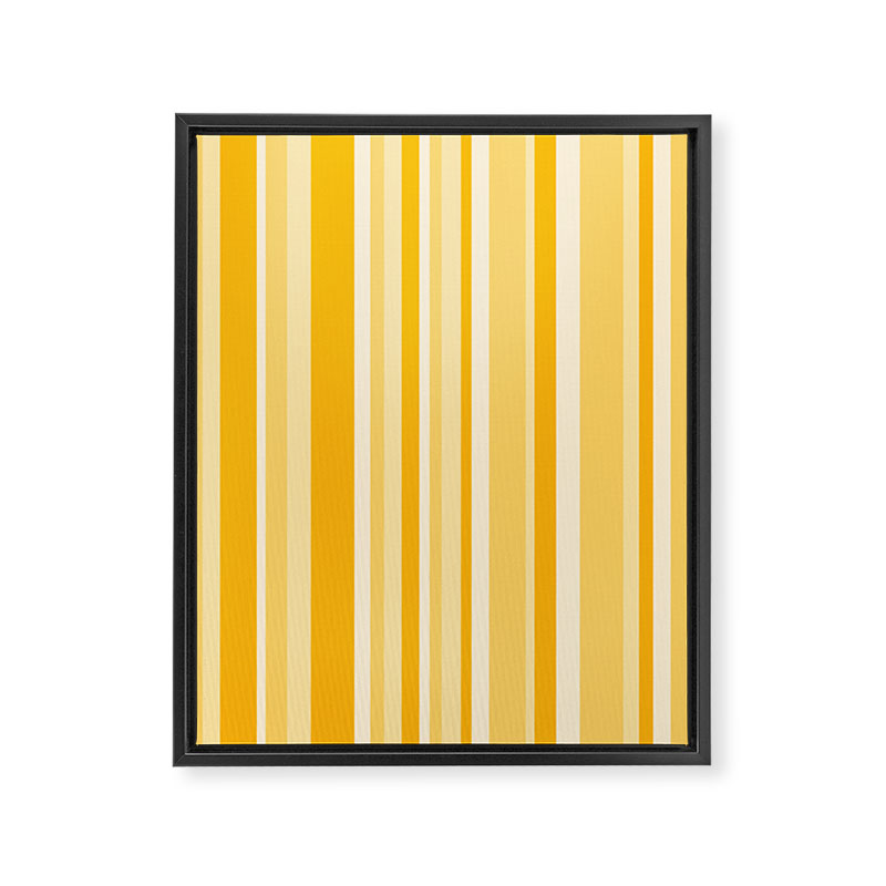 Classic Stripes XXII - Golden Sunshine Yellow Framed Canvas Print Gallery Image 6