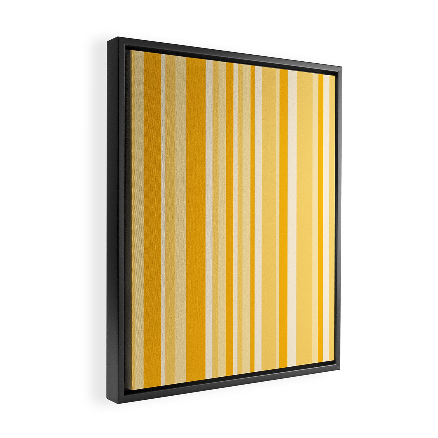 Classic Stripes XXII - Golden Sunshine Yellow Framed Canvas Print Gallery Image 2