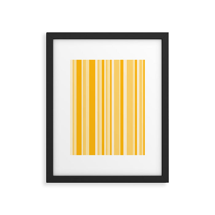 Classic Stripes XXII - Golden Sunshine Yellow Framed Art Print Gallery Image 1