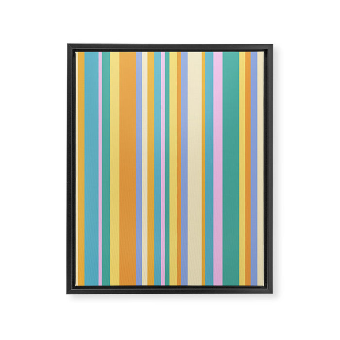 Classic Stripes XXIV - 90s Summer Framed Canvas Print Gallery Image 1