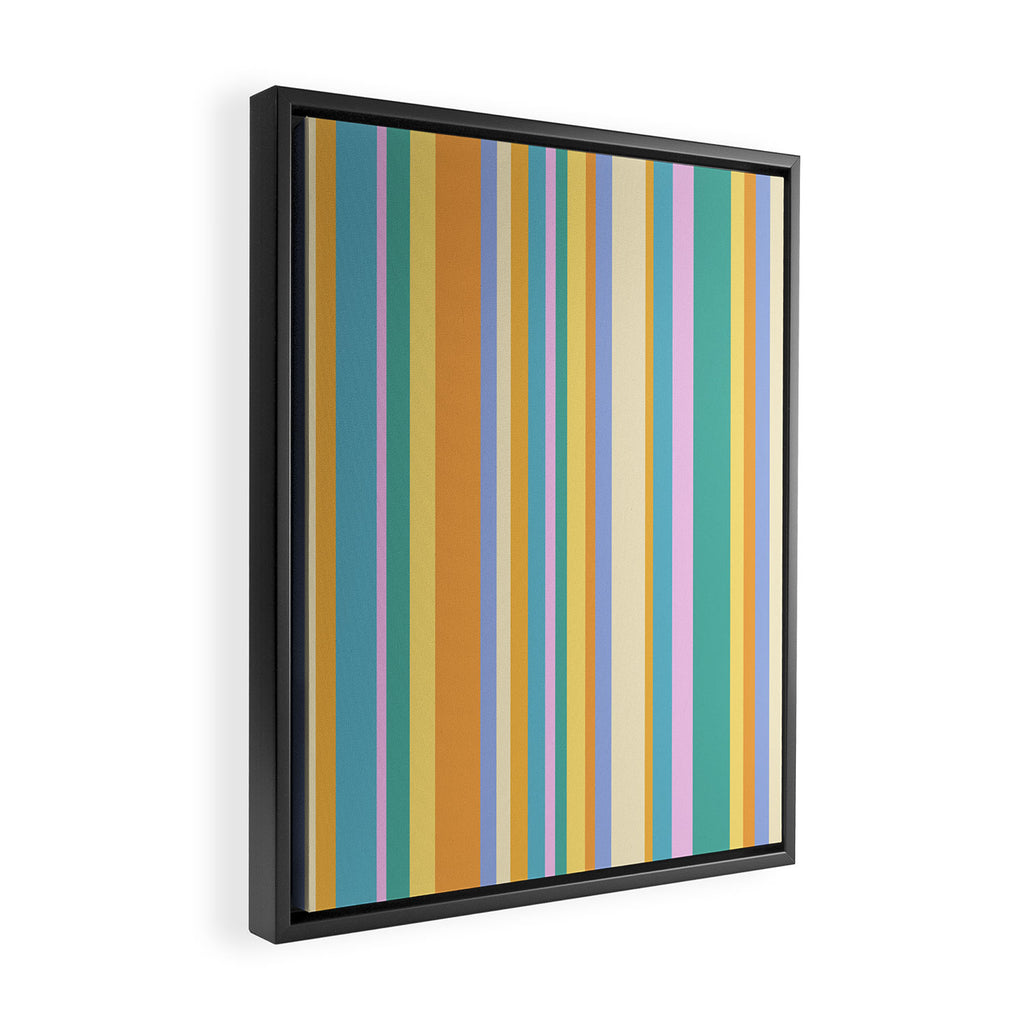 Classic Stripes XXIV - 90s Summer Framed Canvas Print Gallery Image 2