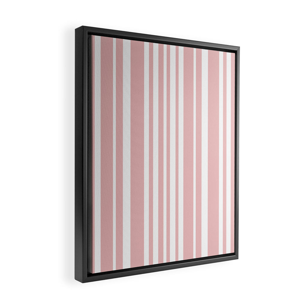 Classic Stripes XXIX - Blush Pink Framed Canvas Print Gallery Image 2