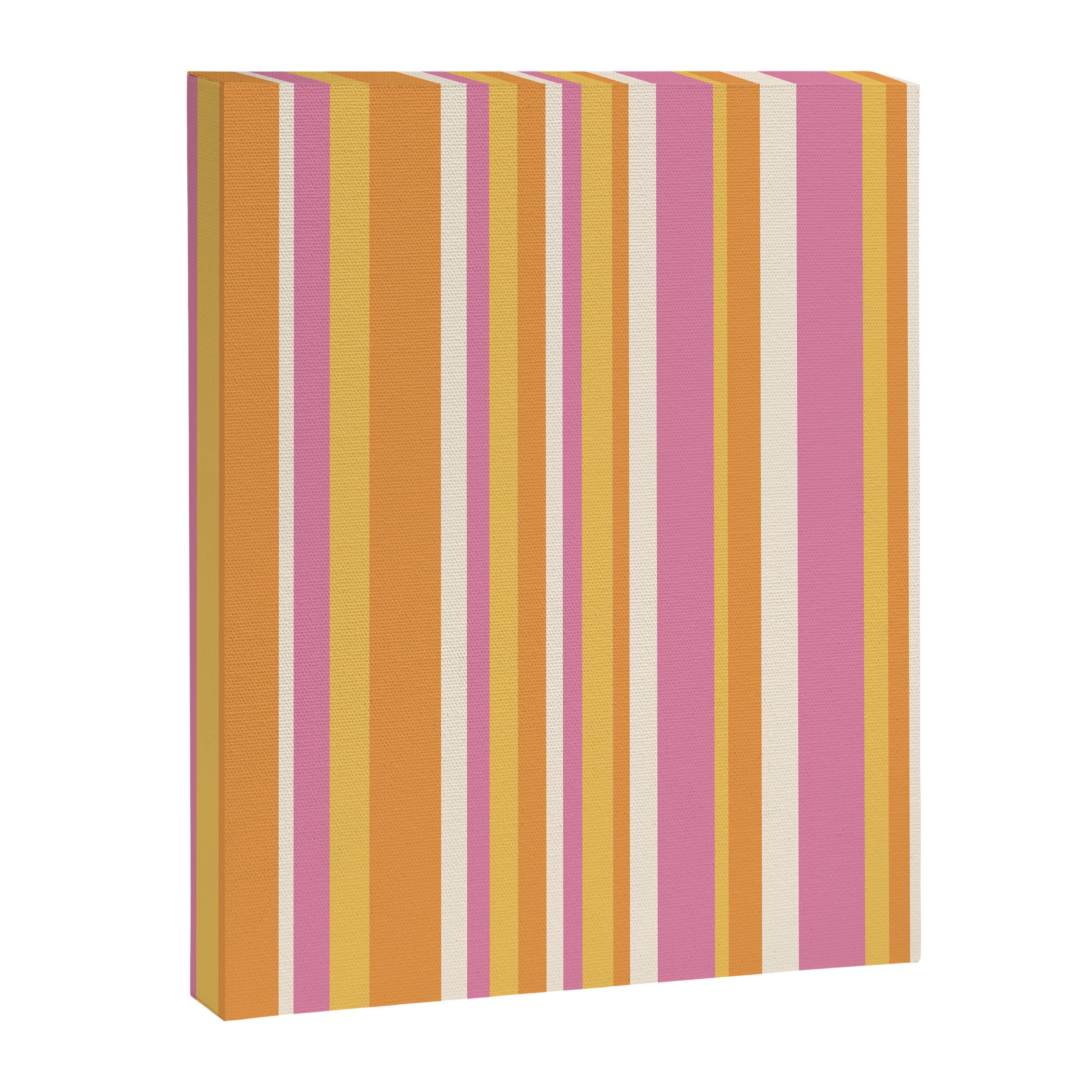 Classic Stripes XXV - Pink Orange Yellow Canvas Print Gallery Image 6