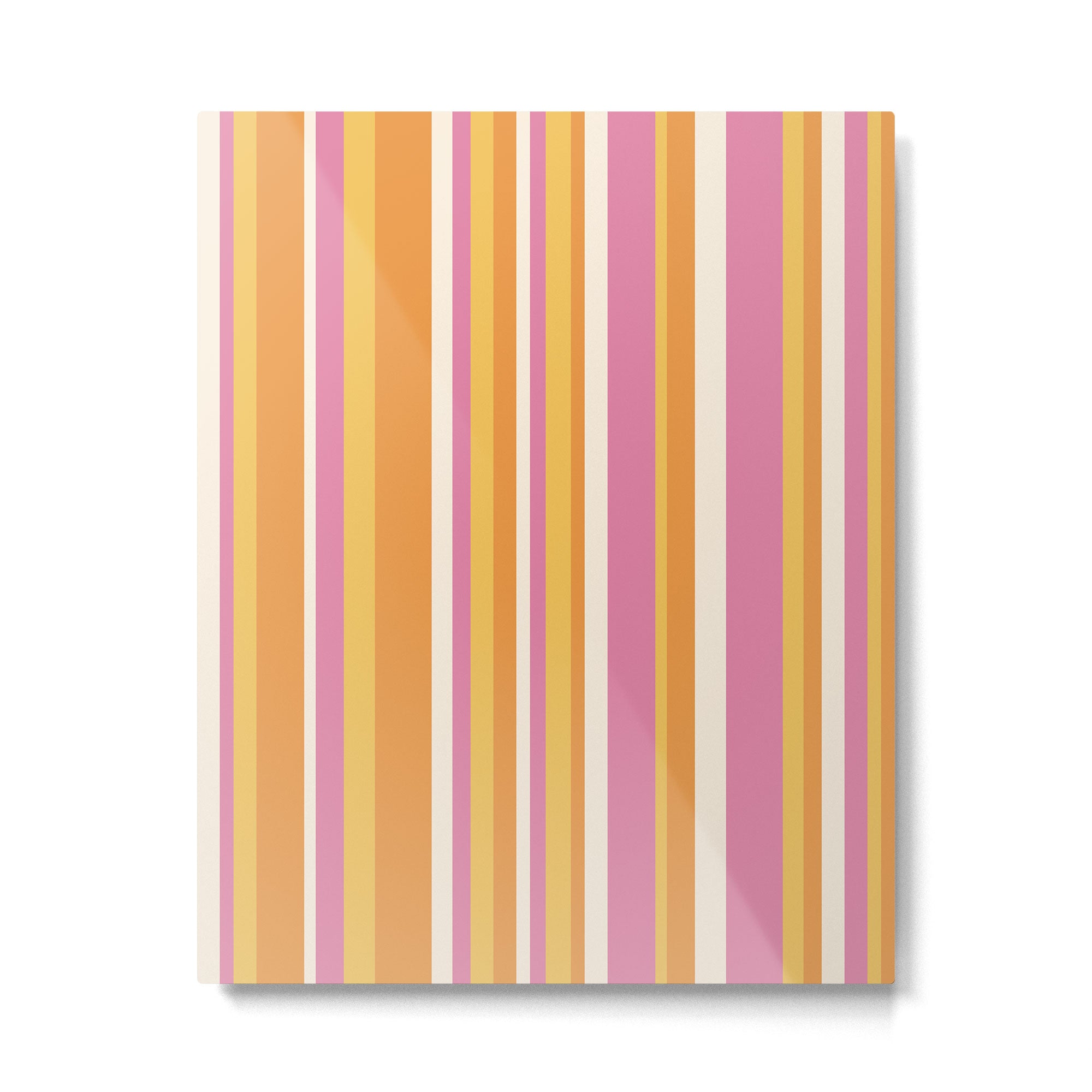 Classic Stripes XXV - Pink Orange Yellow Metal Print Gallery Image 4
