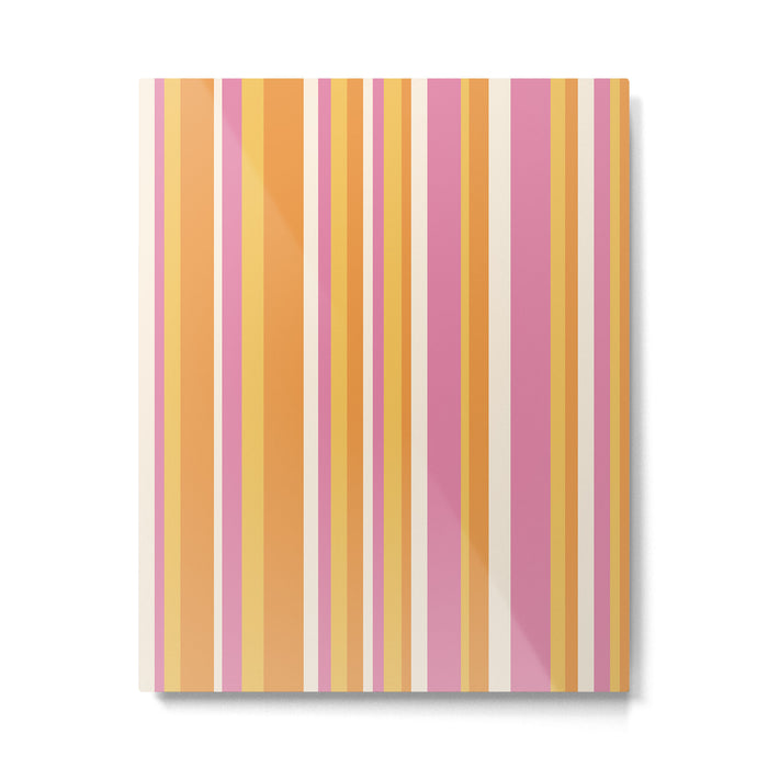 Classic Stripes XXV - Pink Orange Yellow Metal Print Gallery Image 1