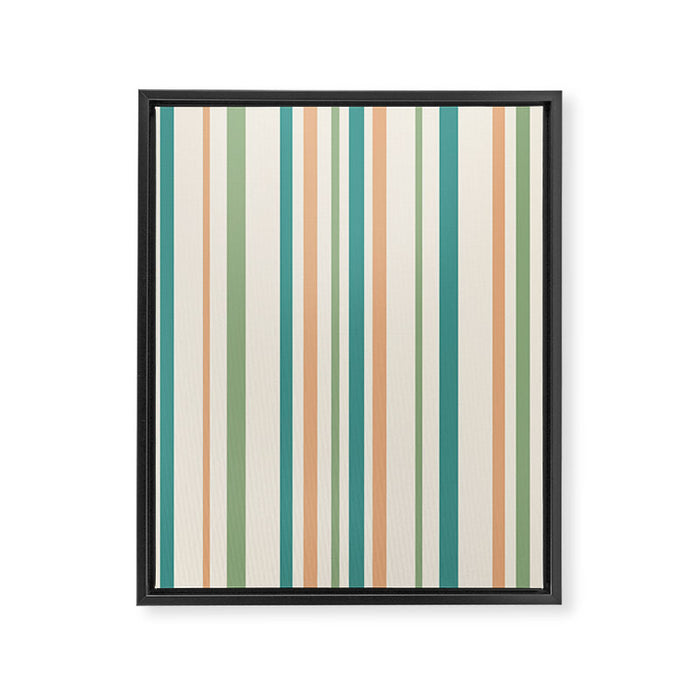 Classic Stripes XXVI - Natural Boho Framed Canvas Print Gallery Image 1
