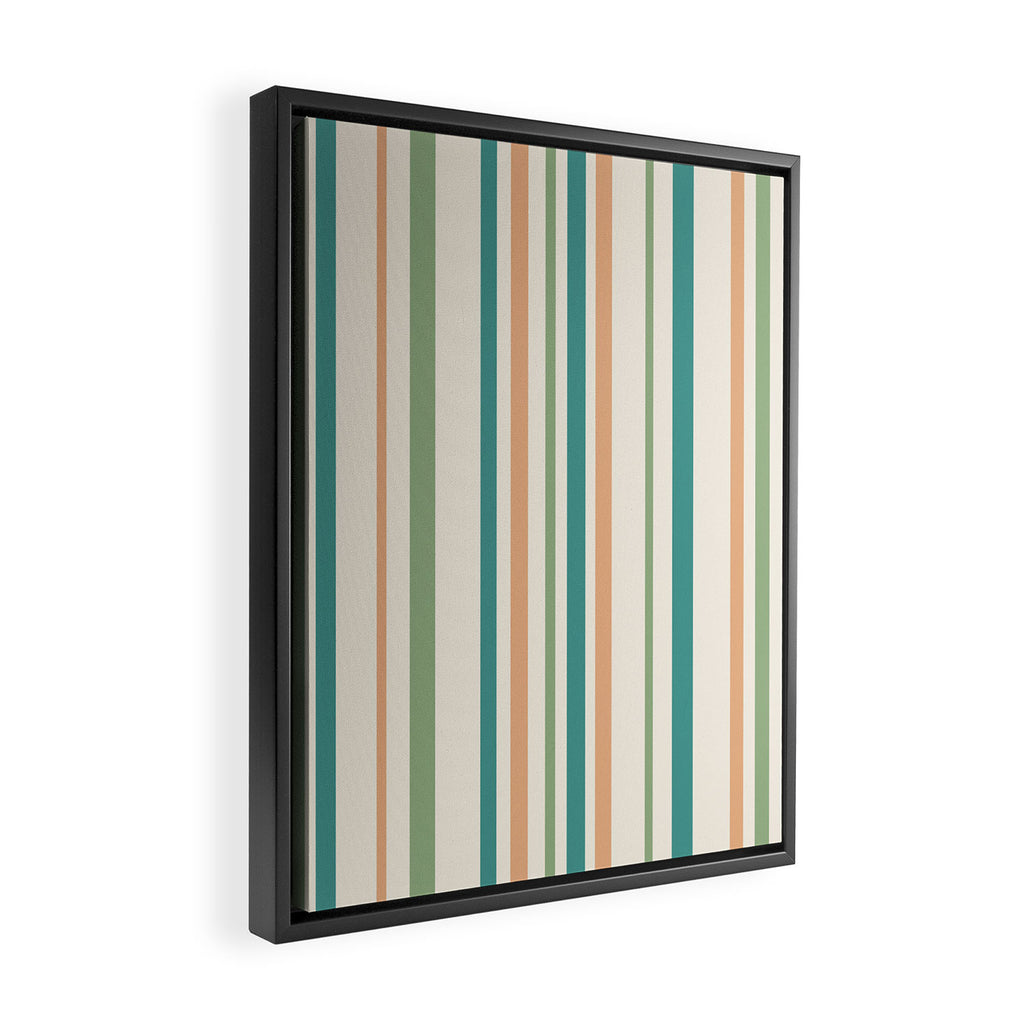Classic Stripes XXVI - Natural Boho Framed Canvas Print Gallery Image 2
