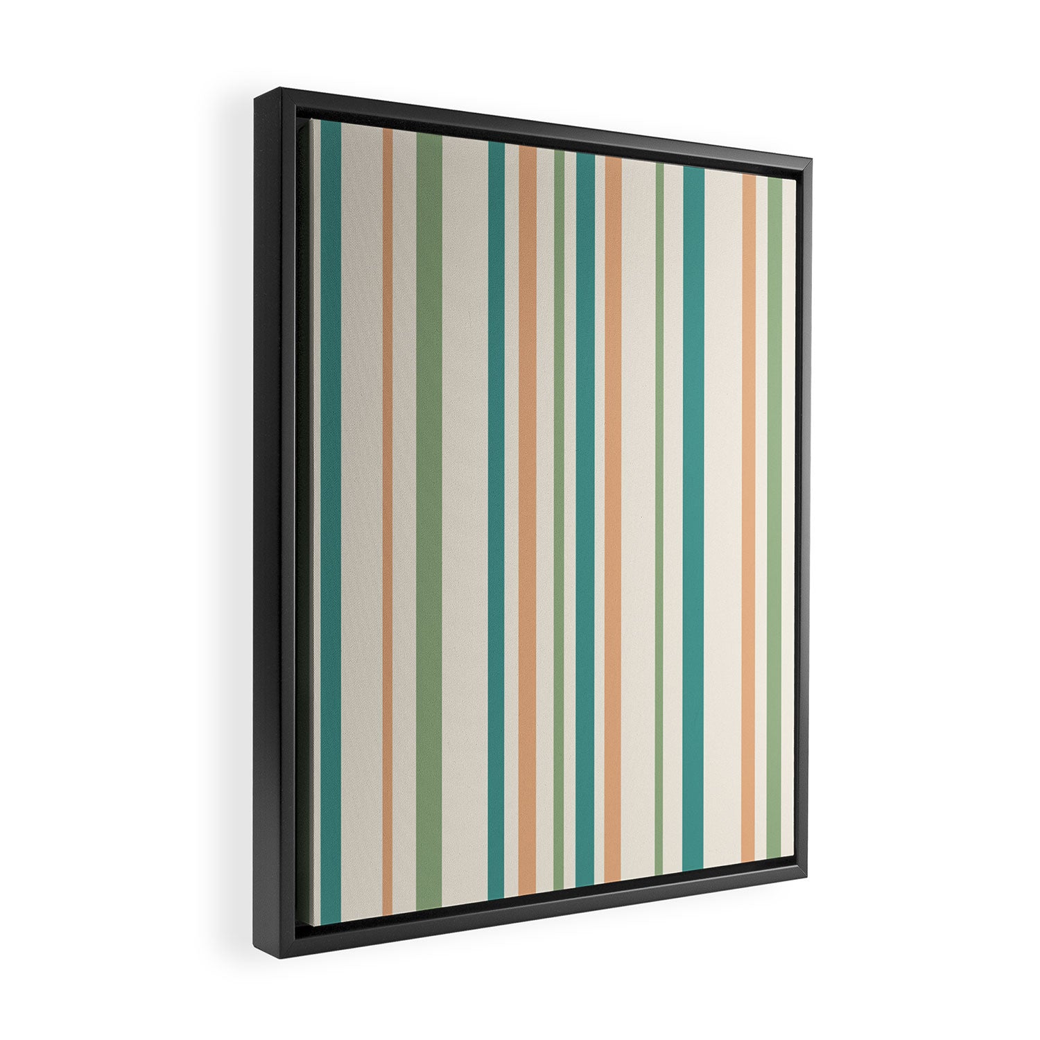 Classic Stripes XXVI - Natural Boho Framed Canvas Print Gallery Image 2