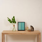 Classic Stripes XXVII - Beachy Blue and Green Framed Canvas Print Gallery Image 4