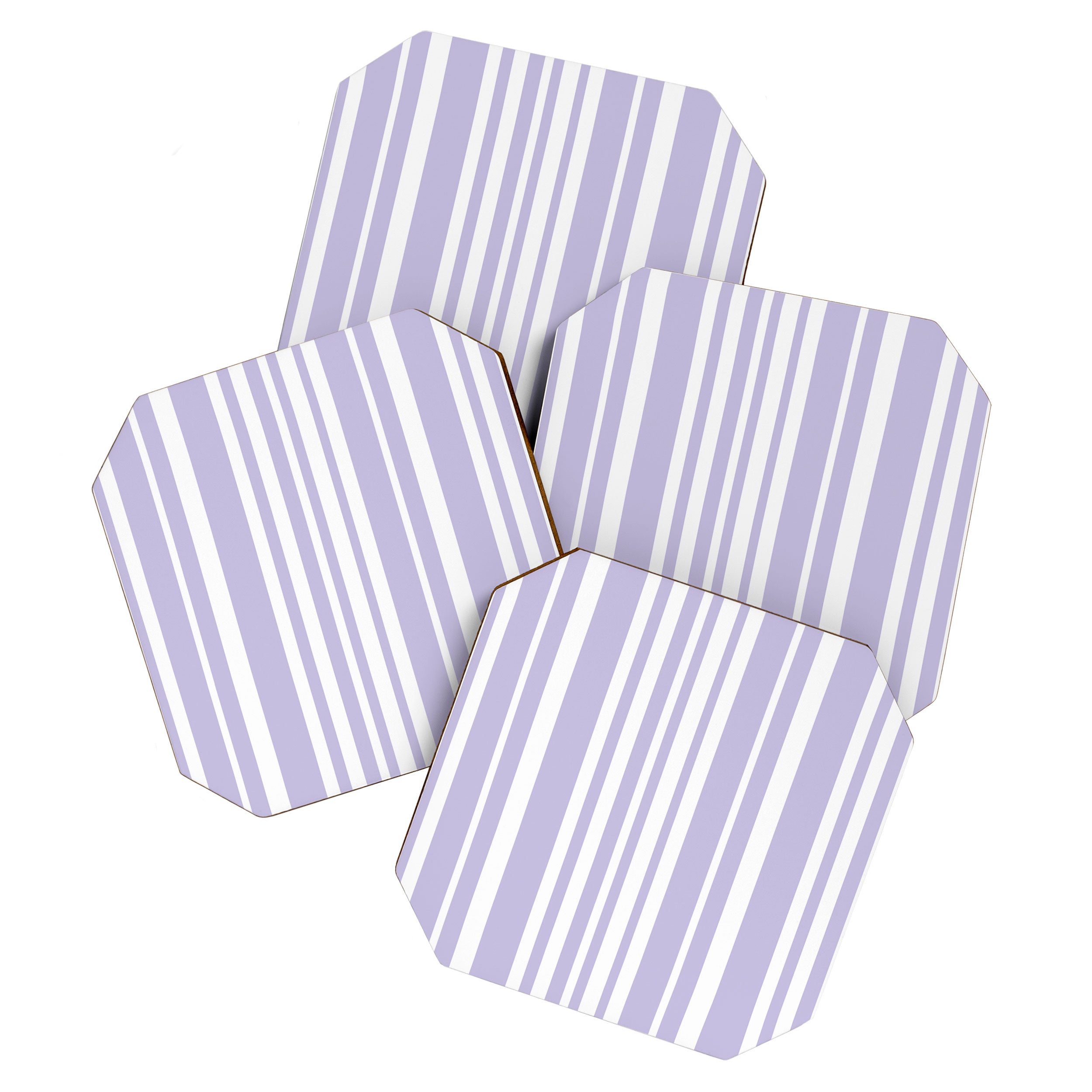 Classic Stripes XXVIII - Lilac Purple Coaster Gallery Image 1