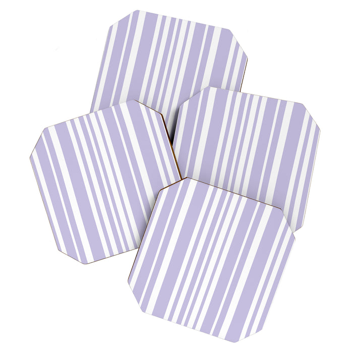 Classic Stripes XXVIII - Lilac Purple Coaster Gallery Image 1