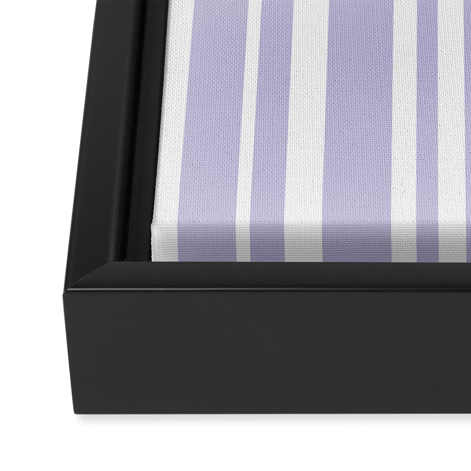 Classic Stripes XXVIII - Lilac Purple Framed Canvas Print Gallery Image 3