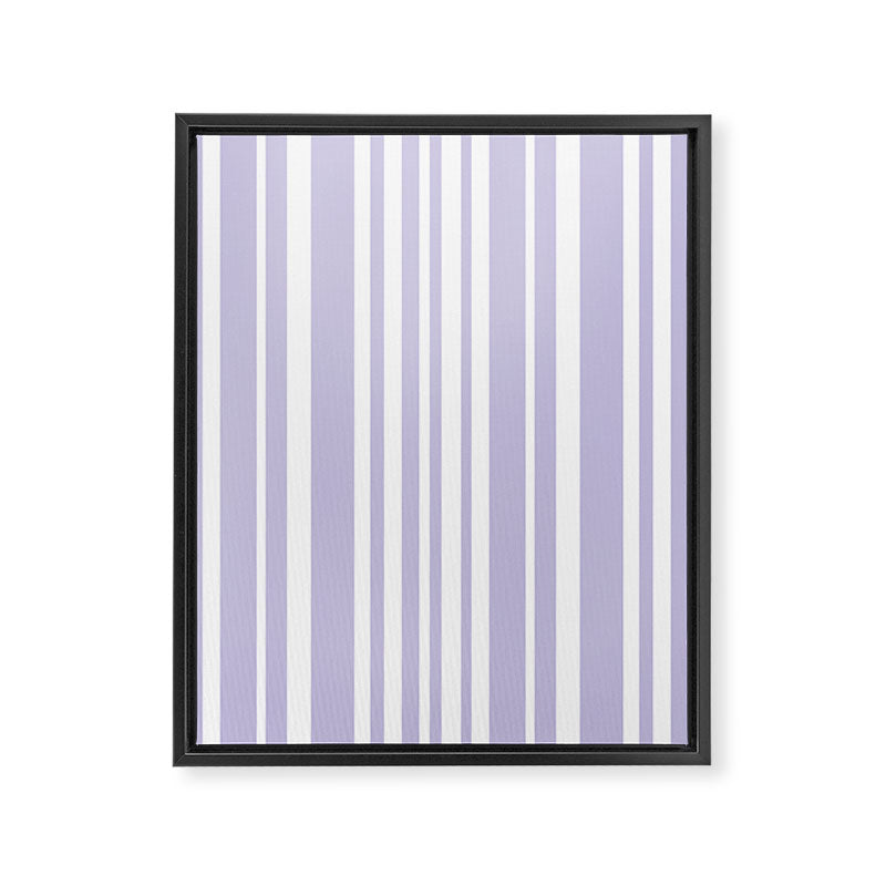 Classic Stripes XXVIII - Lilac Purple Framed Canvas Print Gallery Image 6