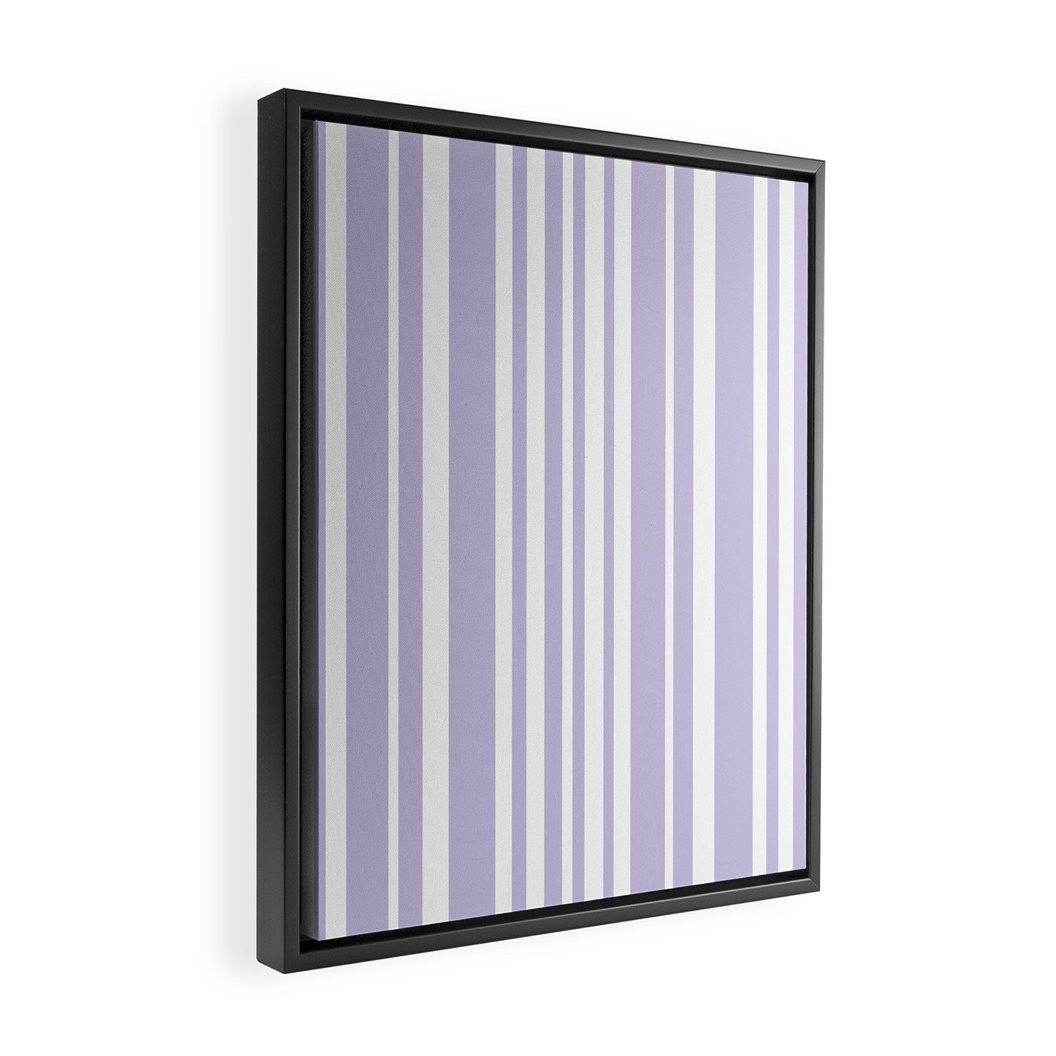 Classic Stripes XXVIII - Lilac Purple Framed Canvas Print Gallery Image 2