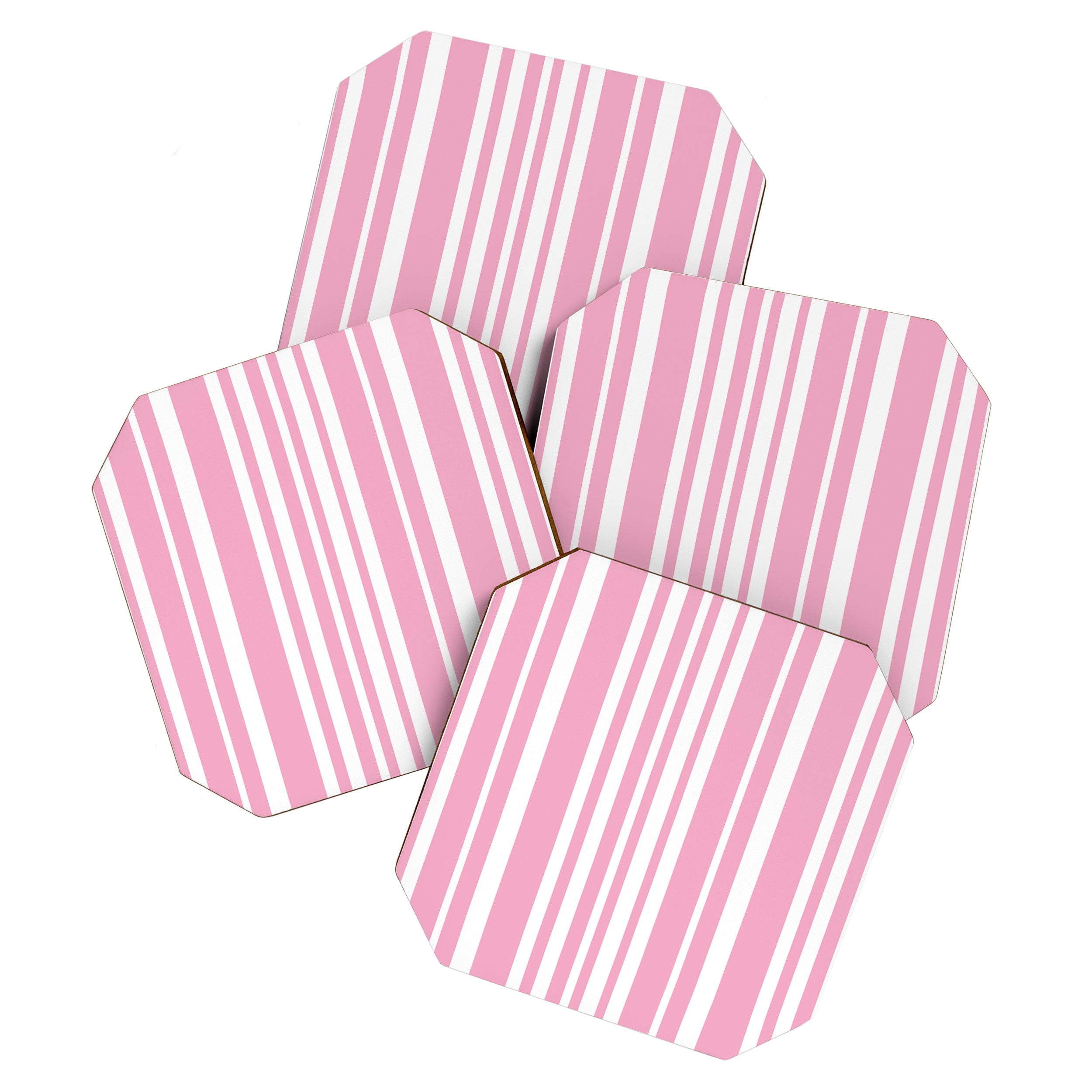 Classic Stripes XXXI - Pastel Pink  Coaster Gallery Image 1
