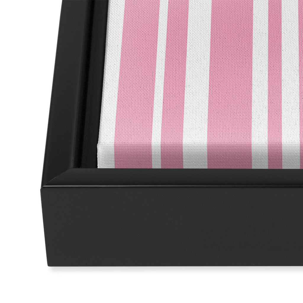Classic Stripes XXXI - Pastel Pink  Framed Canvas Print Gallery Image 3