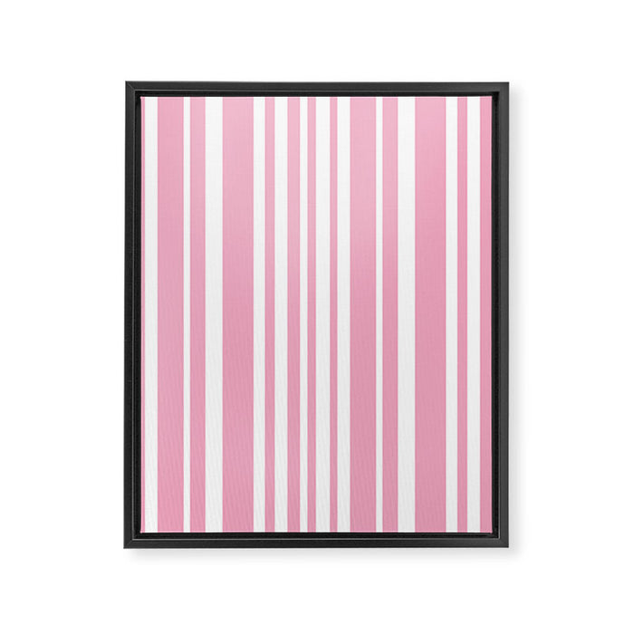 Classic Stripes XXXI - Pastel Pink  Framed Canvas Print Gallery Image 1