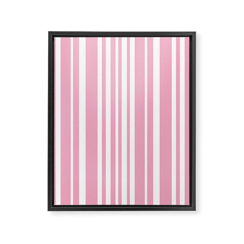Classic Stripes XXXI - Pastel Pink  Framed Canvas Print Gallery Image 6
