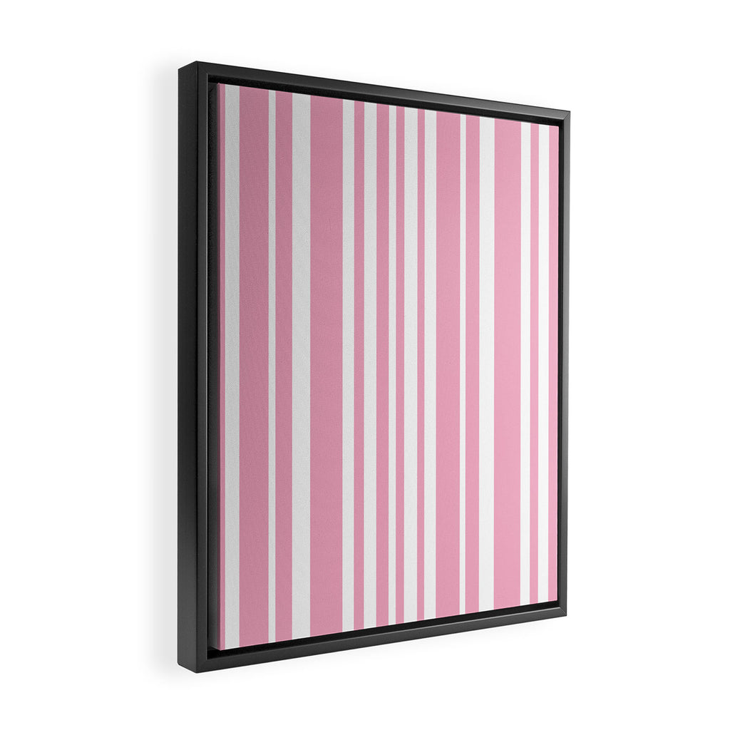 Classic Stripes XXXI - Pastel Pink  Framed Canvas Print Gallery Image 2