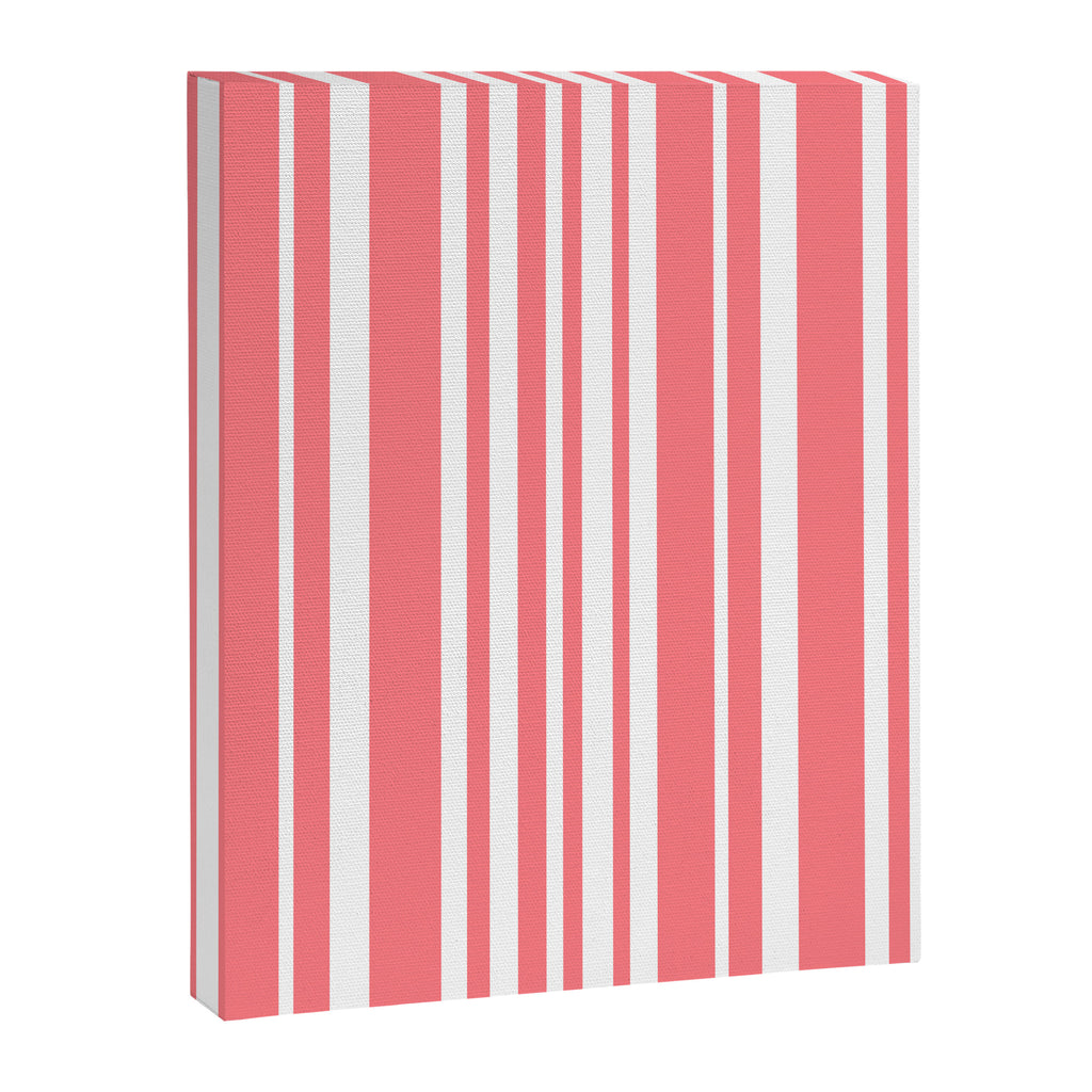 Classic Stripes XXXII - Coral Pink Canvas Print Gallery Image 6